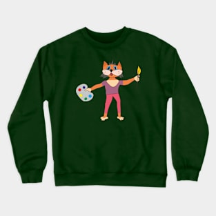 Cat artist Crewneck Sweatshirt